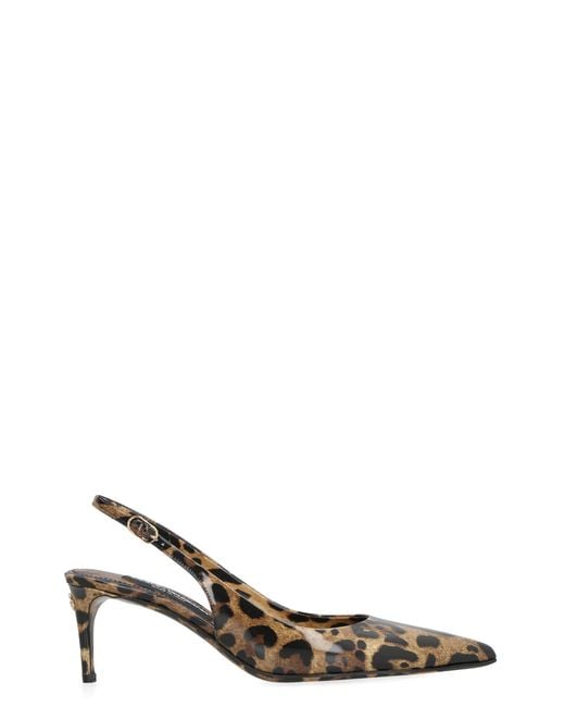 Dolce & Gabbana Natural Leopard Calfskin Slingback Pumps
