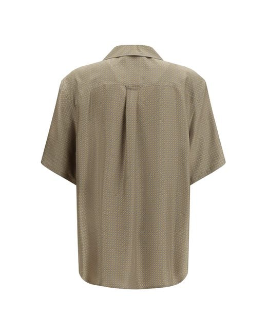 Saint Laurent Metallic Silk Satin Shirt for men