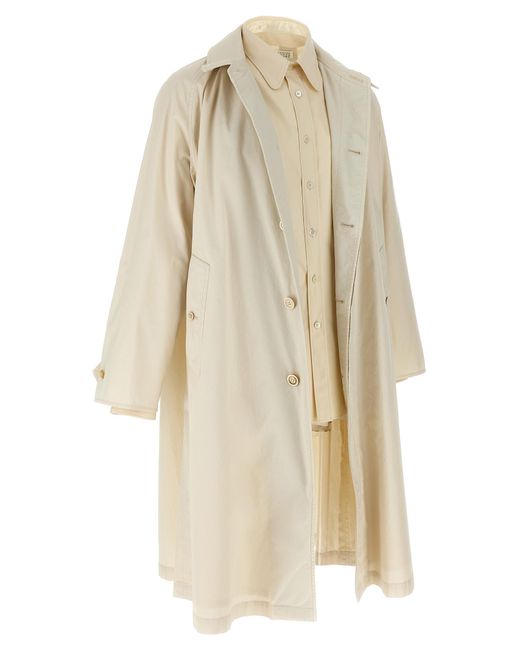 Maison Margiela Natural Layered Cotton Trench Coat for men