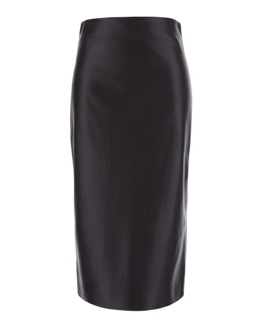 Le Plain Black Skirt Ecoleather