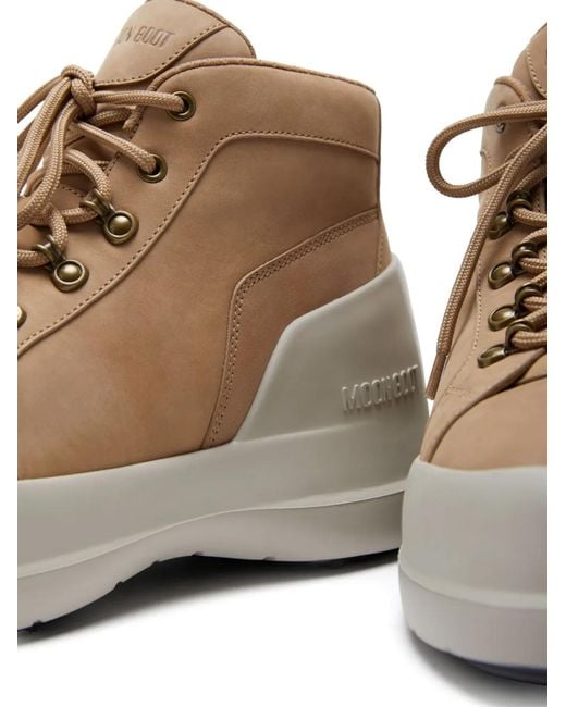 Moon Boot White Luna Trek Mid Nubuck Boots Shoes for men
