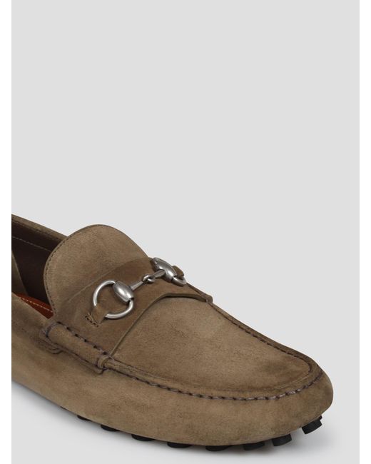 Gucci Brown Horsebit Driver Loafers for men