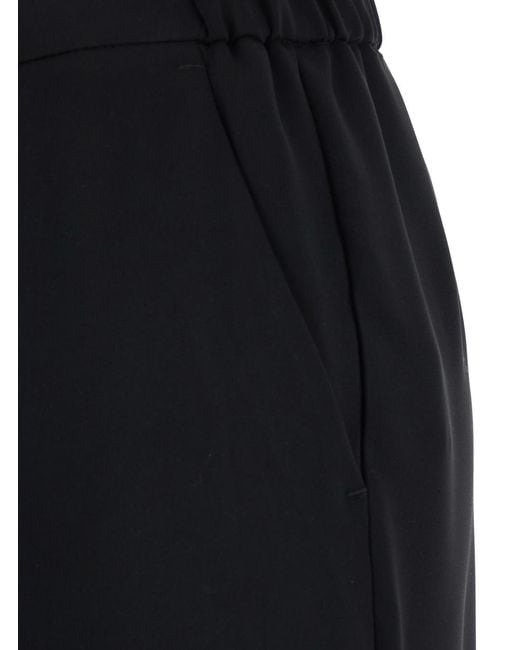 Le Plain Black Pants With Elasticated Waist