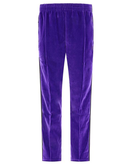 Needles Purple Velour Track Trousers for men