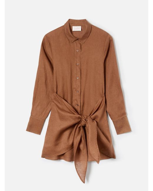 Mc2 Saint Barth Brown Short Ravi Dress Linen