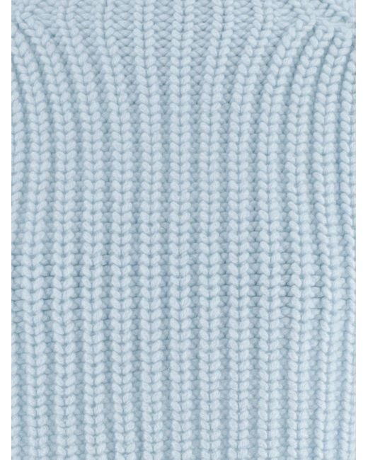 Sa Su Phi Blue Cashmere High-Neck Shawl Capes