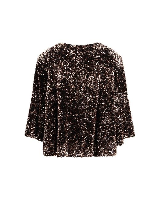 Ella Black Sequined Blouse Polyester Shirt