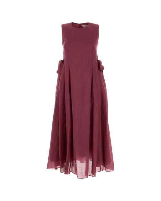 Max Mara Purple S Maxmara Tyrian Ramie Aquile Dress