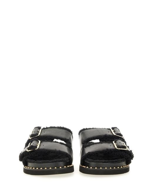 Ash Black Sandal Utah Bis Calf Leather