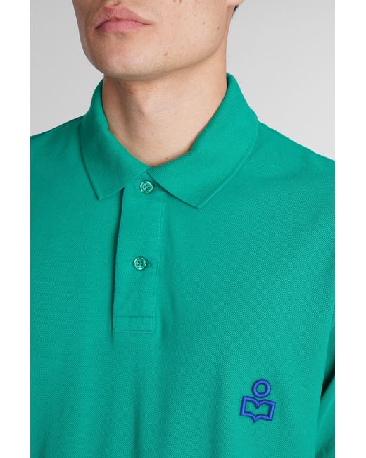 Isabel Marant Afko Polo In Green Cotton for men