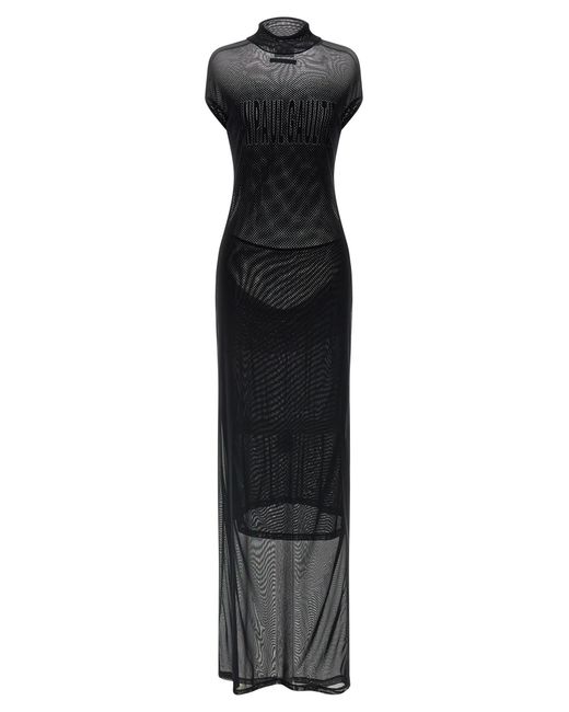 Jean Paul Gaultier Black Flocked Dress