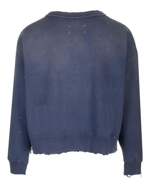 Maison Margiela Blue Organic Cotton Sweatshirt for men