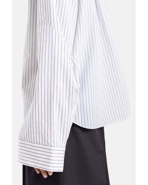 Sacai White Chemise Poplin Shirt Rayée Blanc Cassé