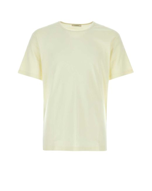 Lemaire White Cream Cotton T-Shirt for men