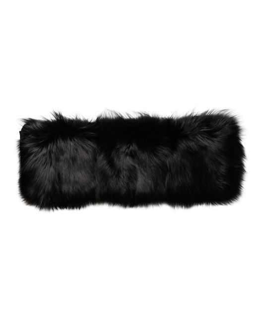 Dolce & Gabbana Black Fur Shoulder Collar Wrap Shawl Scarf