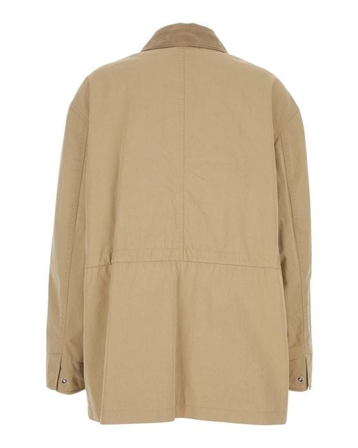 DUNST Natural Cotton Ribbed Collar Jacket For Nylon Outerwear