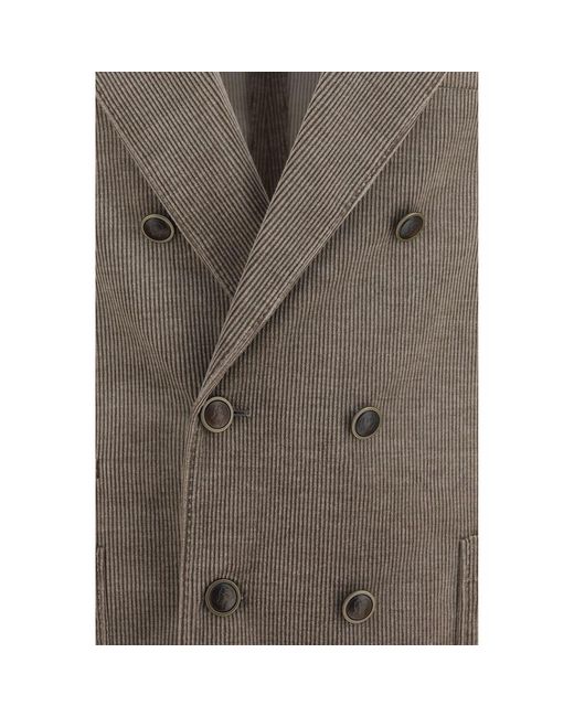 Brunello Cucinelli Brown Gray Cotton Full for men