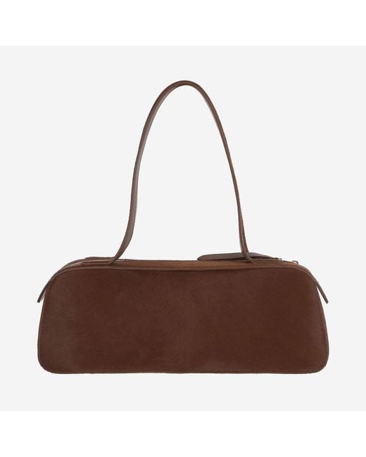 Khaite Brown Simona Leather Shoulder Bag Calfskin Satchels & Cross Body