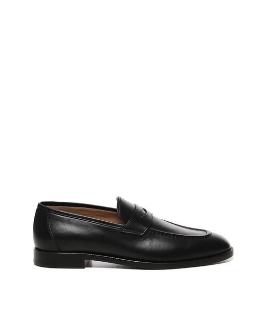 Loro Piana Black Flat Shoes Dyed Calf Skin