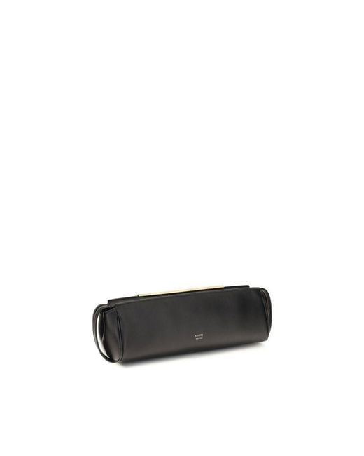 Khaite Black Calf Leather Bos Taurus Clutch Bag