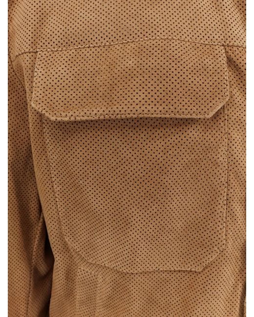 Boss Brown Jacket Merfo Suede for men