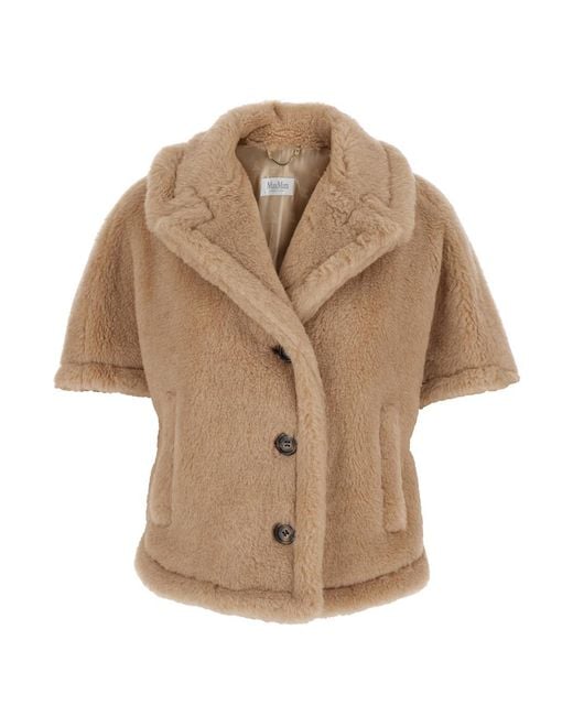Max Mara Natural Cloak Corvino Faux Fur Alpaca Coat
