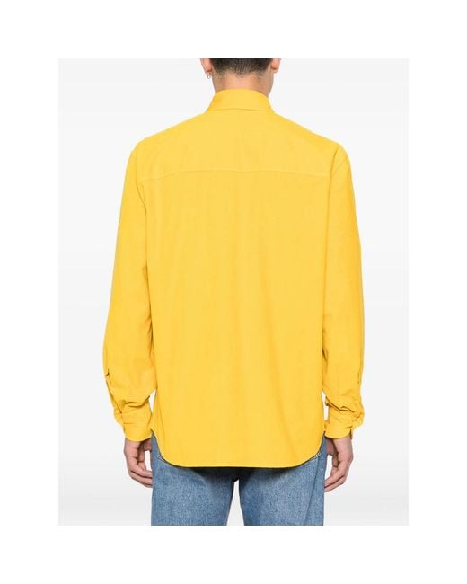 Isaia Yellow Casual Shirts for men