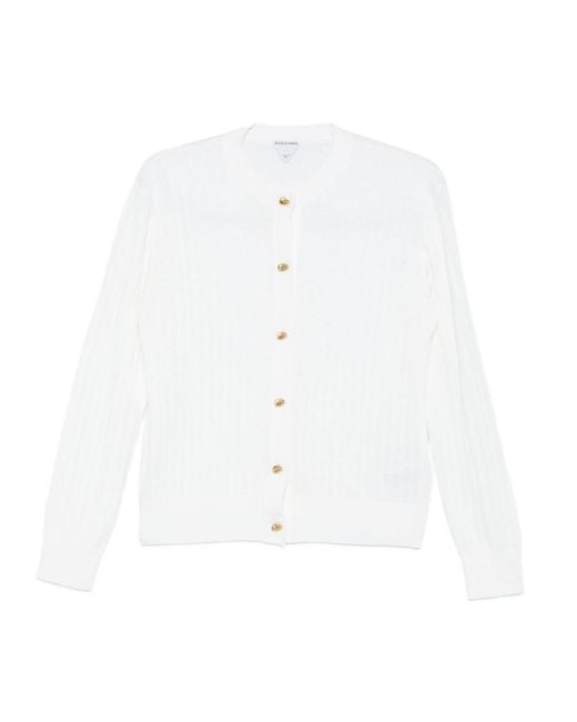 Bottega Veneta White Cardigan Wool Jumpers