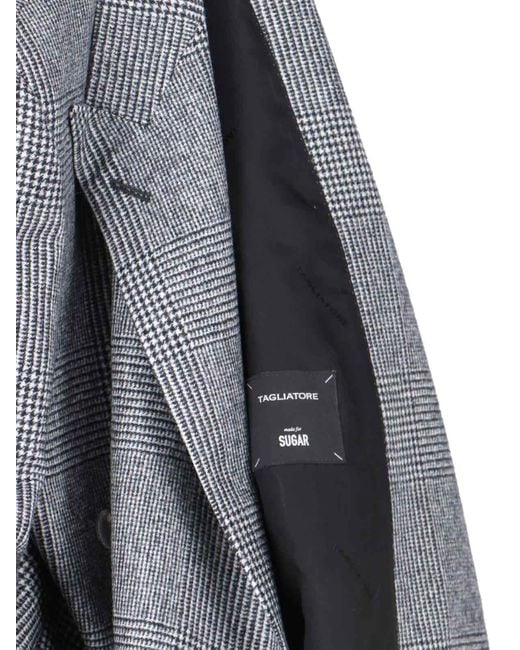 Tagliatore Gray Double-Breasted Virgin Wool Suit