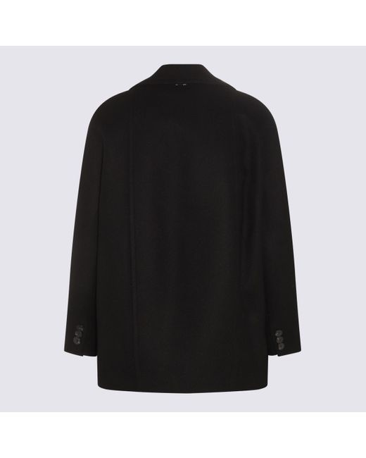 Neil Barrett Black Wool Blend Kimono Oversize Coat for men