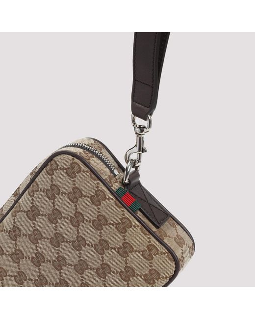 Gucci Brown Polyester Shoulder Bag for men