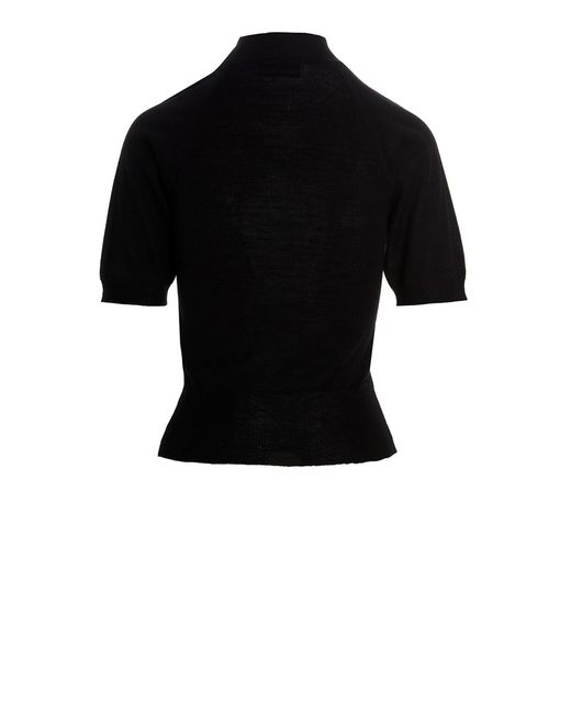 Vivienne Westwood Logo-embroidered Short-sleeve Jumper in Black | Lyst