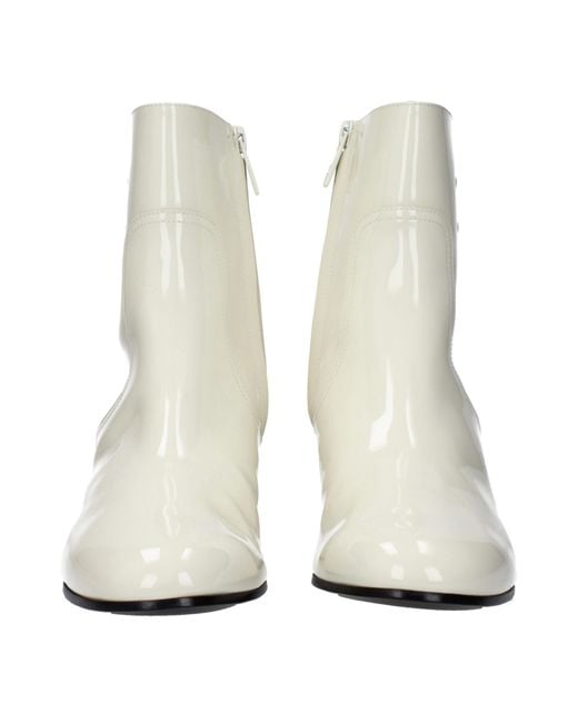Céline White Leather Ankle Boots