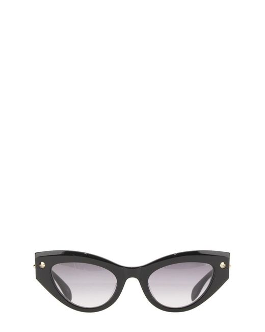 Alexander McQueen White Cat-eye Sunglasses Spike Studs