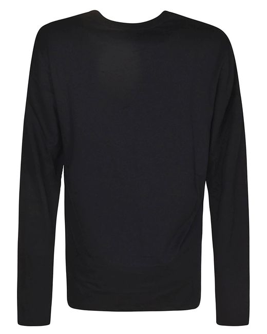 Majestic Filatures Black Long-Sleeved Buttoned T-Shirt for men