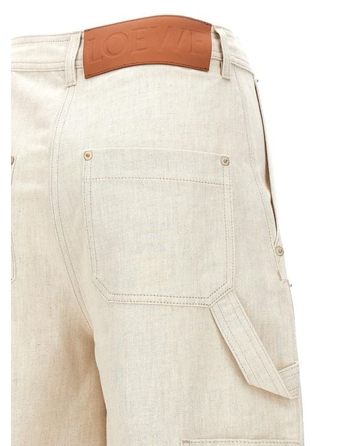 Loewe White Cropped Workwear Trousers