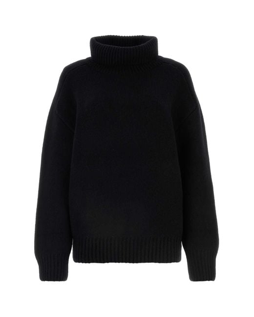 Khaite Black Stretch Cashmere Landen Sweater