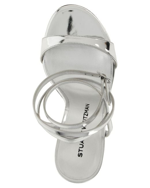 Stuart Weitzman Metallic Polyethylene Stiletto Heel Sandals