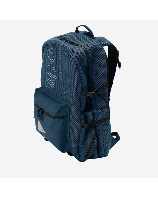 And Wander Blue Backpack With Mesh Panels Nylon Polyester Backpacks for men