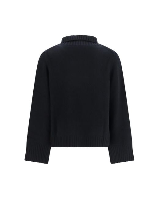 Allude Blue Cashmere Turtleneck Sweater Kashmir/Capra Hircus