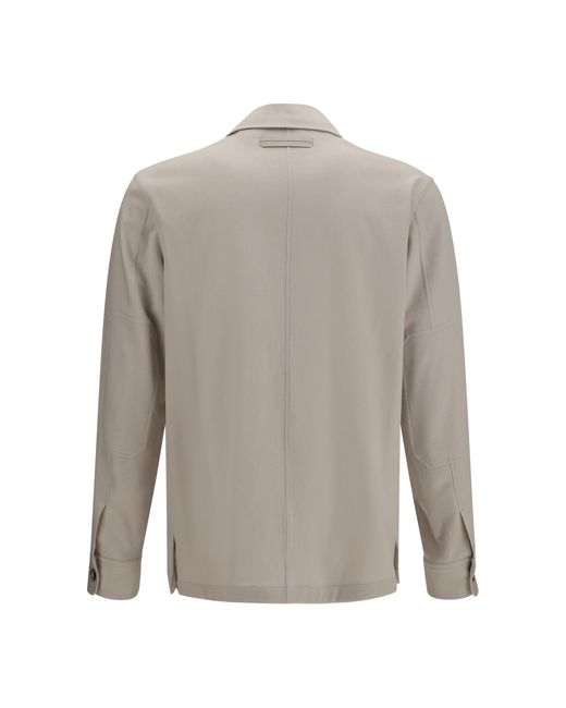Zegna Gray Cashmere Jacket Kashmir/Capra Hircus for men