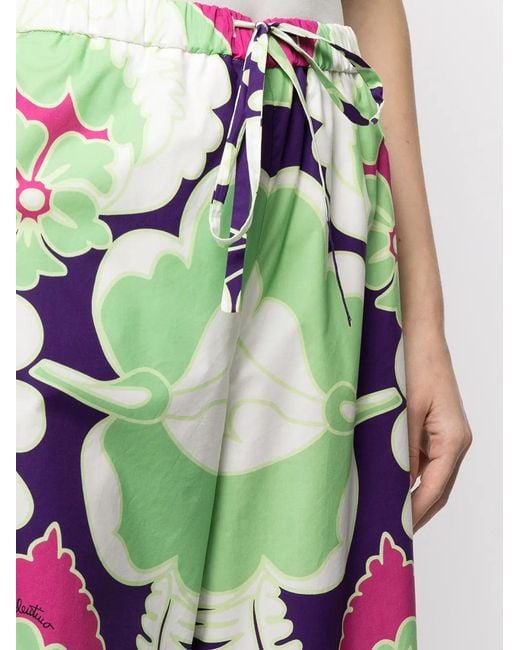 Valentino White Printed Wide-Leg Trousers