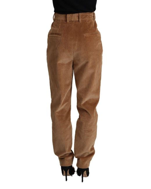 Dolce & Gabbana Multicolor Chic High-Waisted Corduroy Skinny Pant