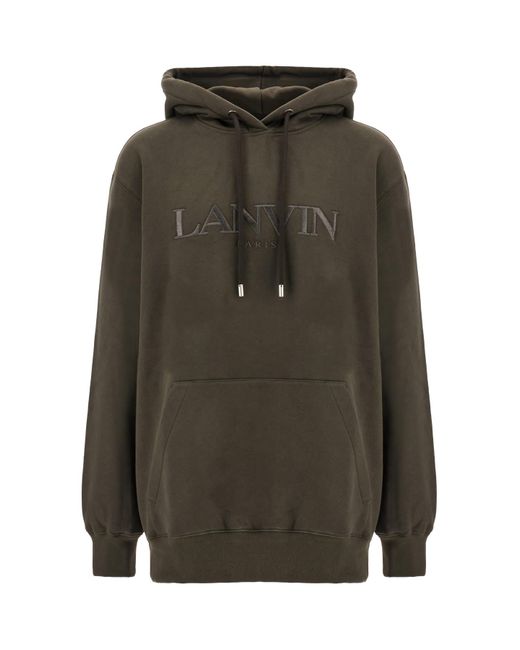 Lanvin Green Mud Cotton Oversize Sweatshirt for men