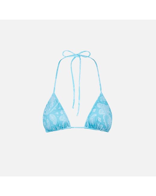 Mc2 Saint Barth Blue Light Triangle Top With Paisley Print