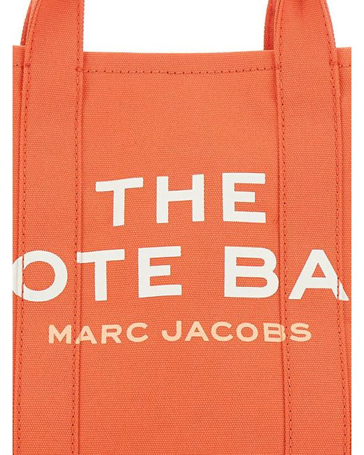 Marc Jacobs Orange 'The Medium Tote' Tote Bag With Contrasting Logo Lettering On The Front