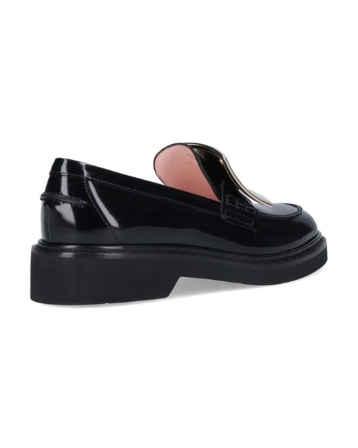Roger Vivier Black Patent Leather Slip-On Moccasins