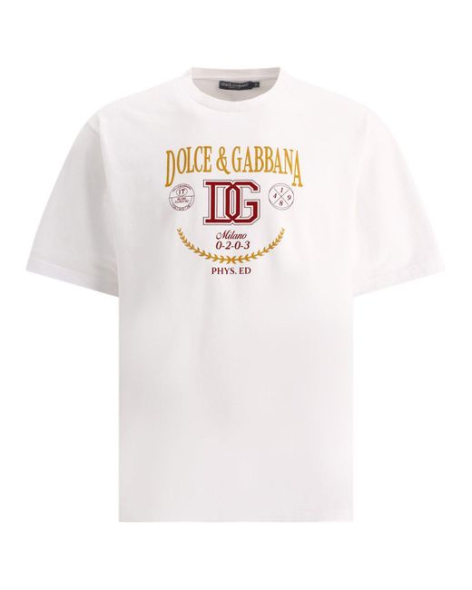 Dolce & Gabbana White Dg Log Print Interlock Tee for men