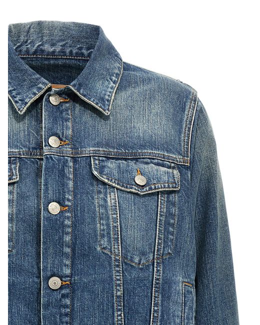 MM6 by Maison Margiela Blue Layered Denim Jacket With Unique Back Design