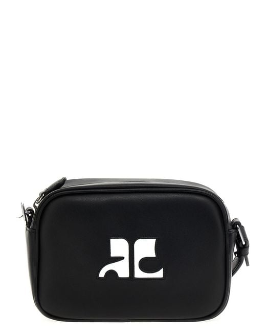 Courreges Black Reedition Camera Bag Crossbody Bags